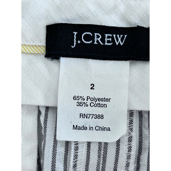 J.CREW~ Women’s Button Front Striped Mini Skirt ~ Size 2 ~ 65% Polyester & 35% - Picture 5 of 6